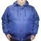 Geaca cu banda elastica barbati de iarna albastra din fas cu gluga
