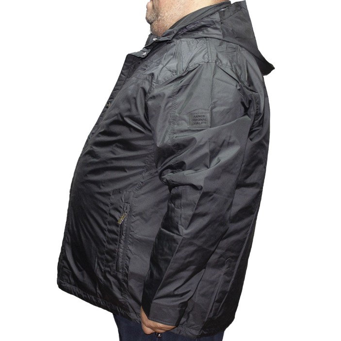 Geaca barbati primavara/ toamna neagra din fas cu gluga