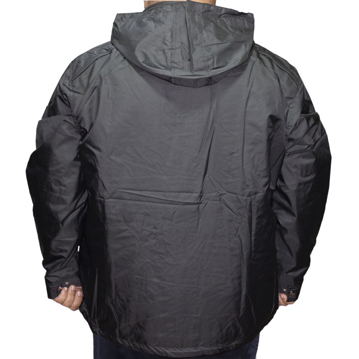 Geaca barbati primavara/ toamna neagra din fas cu gluga