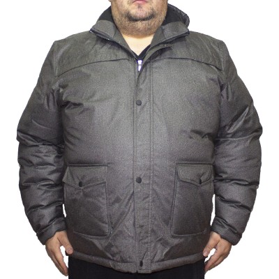 Geaca lunga barbati de iarna kaki din material impermeabil cu gluga