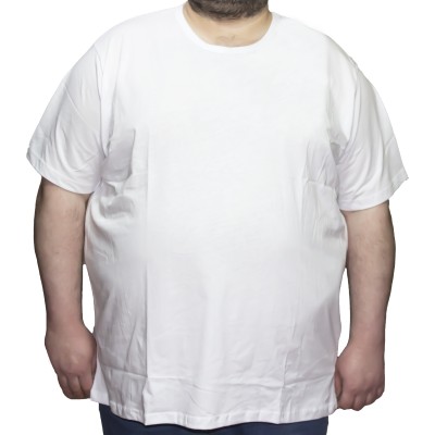 Tricou barbatesc alb simplu, croiala clasica