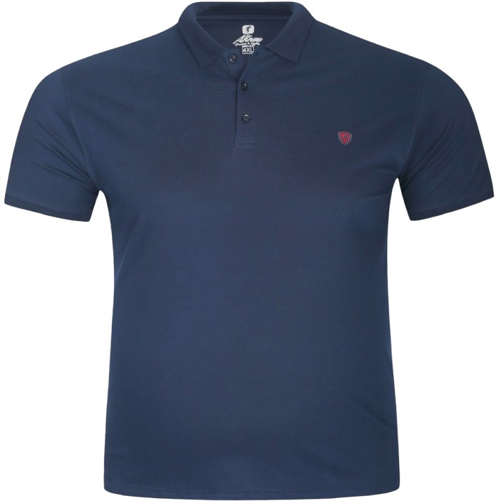 Tricou barbatesc bleumarin cu guler, croiala clasica