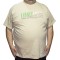 Tricou barbatesc bej cu imprimeu, croiala clasica