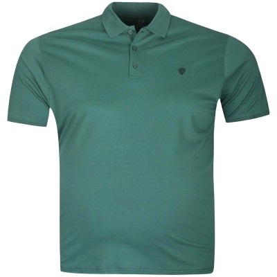 Tricou barbatesc verde cu guler, croiala clasica