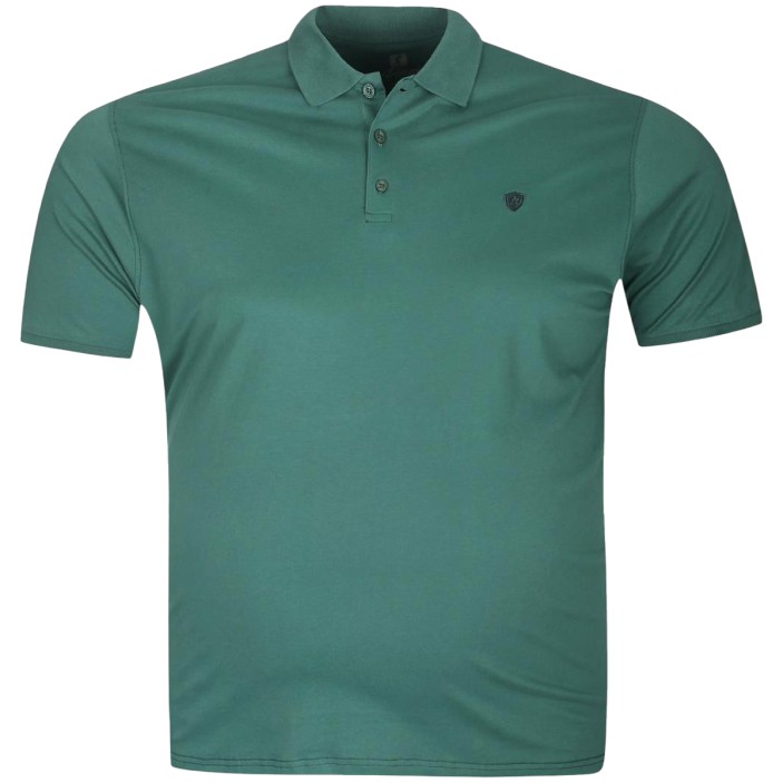Tricou barbatesc verde cu guler, croiala clasica