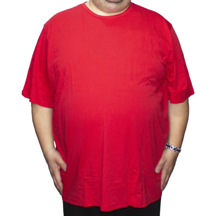 Tricou barbatesc rosu simplu, croiala clasica