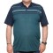 Tricou verde-bleumarin in dungi cu guler